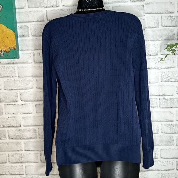 Kim Rogers Navy Blue Cotton Knit Sweater Size XL - Picture 3 of 4